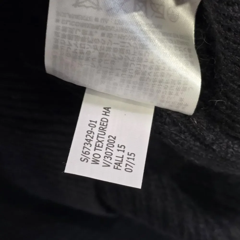 Banana Republic Sweater Mens‎ Large Black 1/4 Zip Mock Neck Merino Waffle Knit